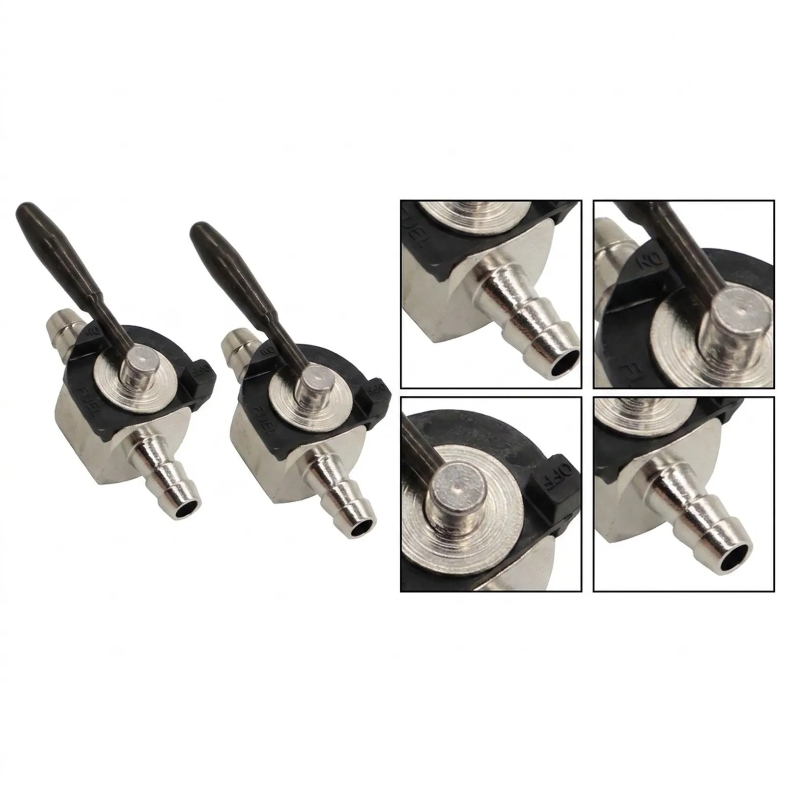 For Oregon 07-403 Shut-Off Valve Petcock 1/4inch 2pcs Duty Mower Tool In-line for sliver Parts Replacement For
