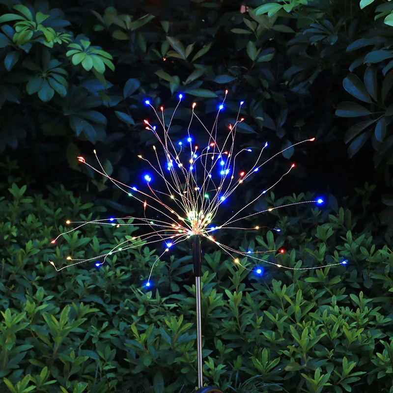 

NEW Solar Fireworks Lights Outdoor Waterproof Solar Garden Lights 8 Lighting Modes With Remote Control Decorations Light