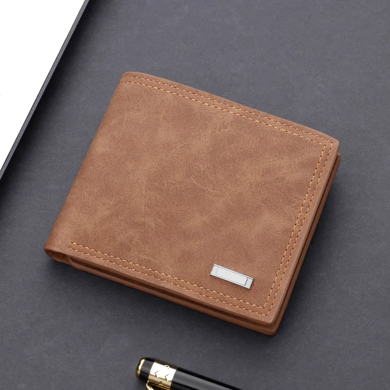 Men's Casual PU Leather Wallet Multi-functional Large Capacity Short Card holder Square High Quality Business Purse Daily Use