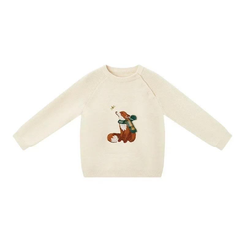 

Europe and The United States Autumn New Baby Animal Three-dimensional Embroidery Knitted Top Warm Baby Pullover Sweater