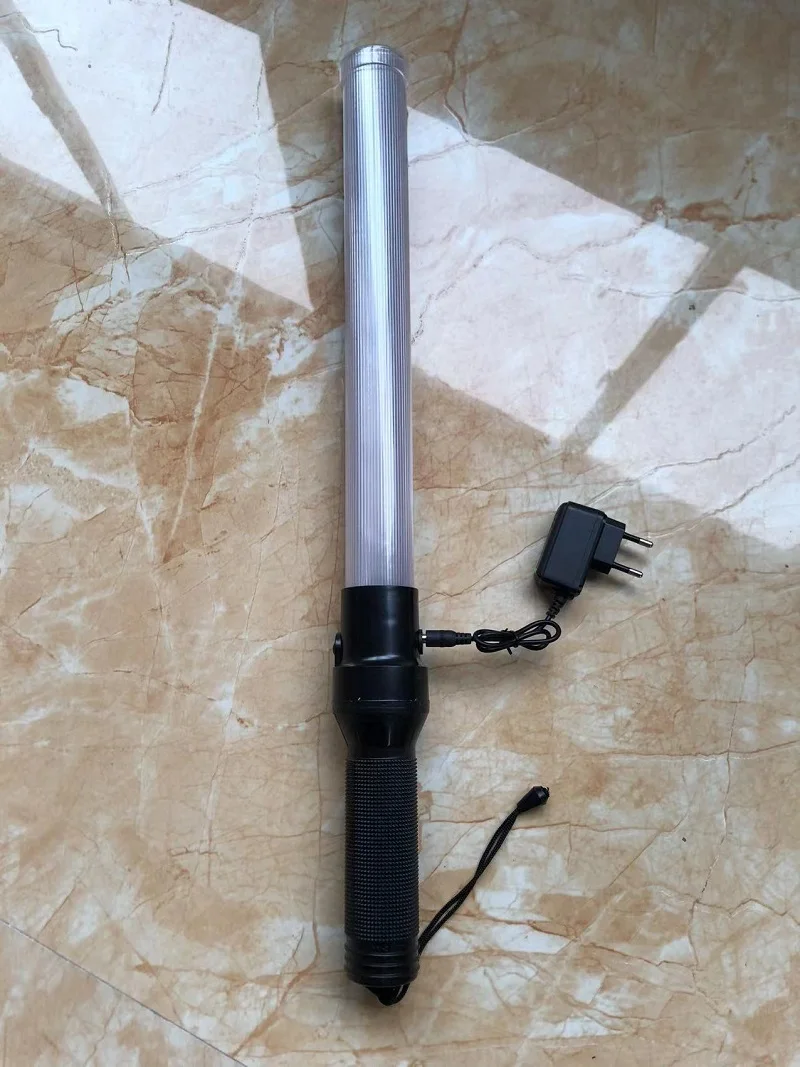 Recarregável LED piscando, Road Traffic Signal, Warning Wand, PVC, Double Color, Polícia Ref Baton, Safety Command Tool, 54 centímetros