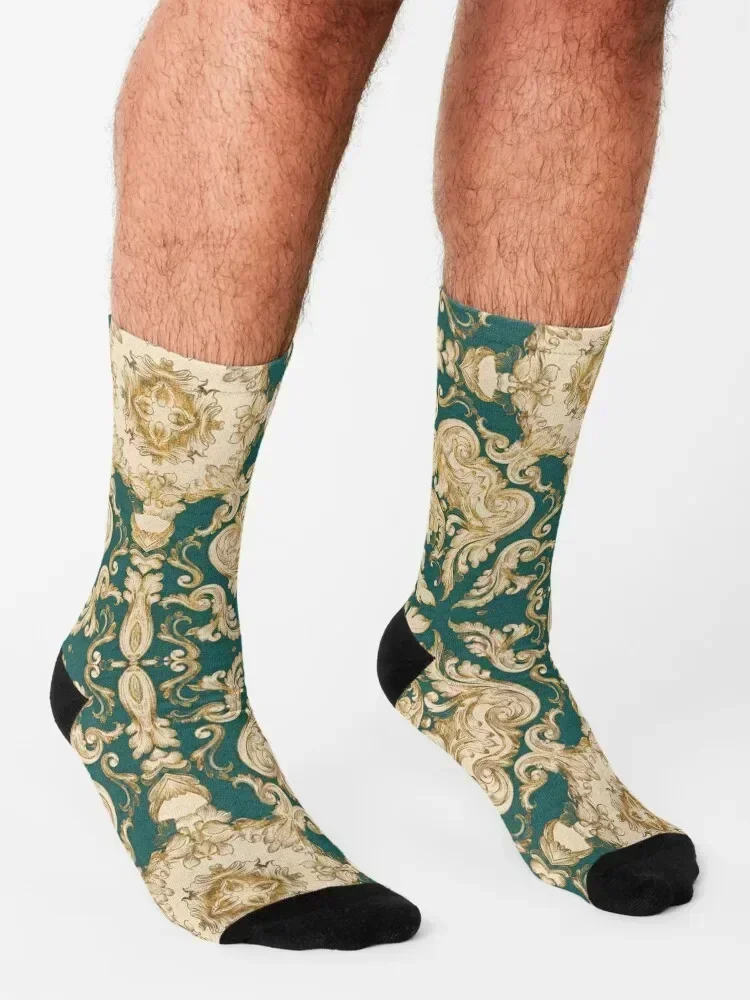 A Modern Vintage Dream (emerald green background) Socks fashionable hockey hiphop Thermal man winter Luxury Woman Socks Men's