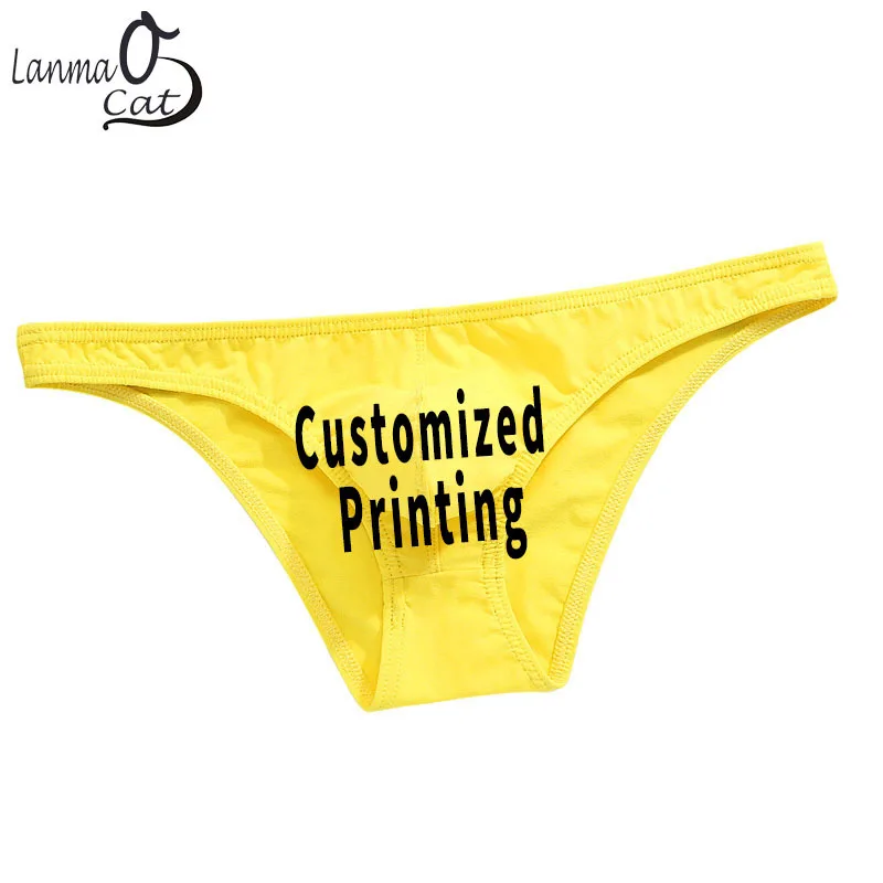 Custom Printing  Men Low-waist Sexy Briefs Underwear Male Boxer Briefs Panties Men Cotton Brief Underwear