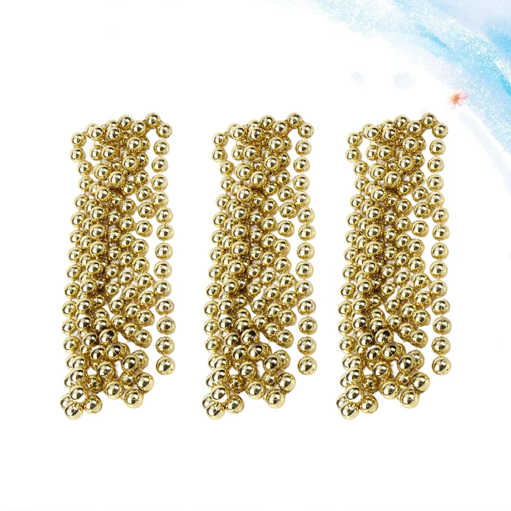 

3 Pcs Christmas Tree Hanging Chain Bead Xmas Party Pendant Decorations Jesus Gold