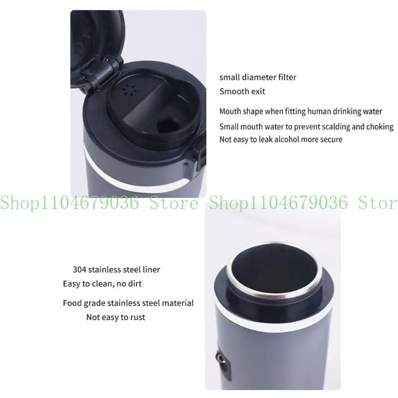 652F Convenient Electric Hot Water Cup Stylish & Durable Portable Heating Cup Heat Water for Tea & Coffee while Traveling