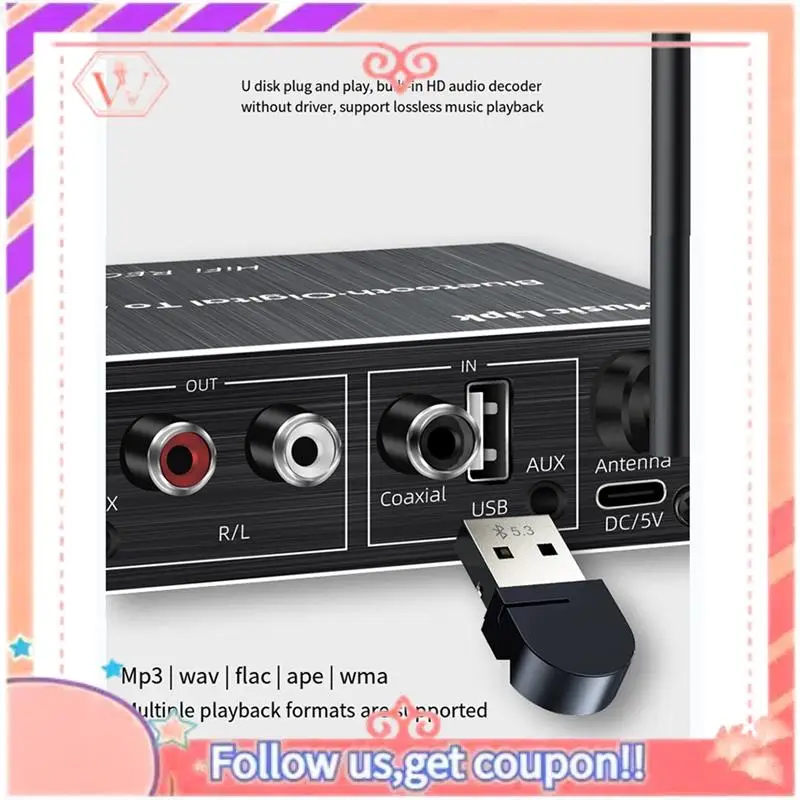 Nuovo kit adattatore ricevitore audio Bluetooth aggiornato Lettore 5.3 U Disco Microfono Amplificatore Convertitore altoparlante audio con telecomando