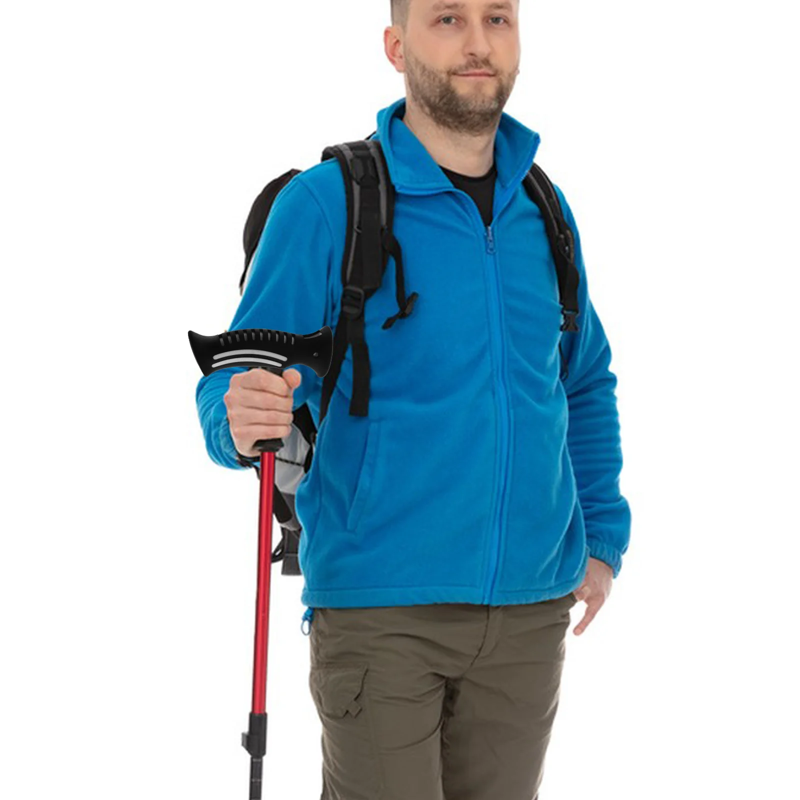 

Trekking Pole Grip Replacement Non-Slip Round Hiking Stick Handle Universal Outdoor Pole Adapter For Walking Cane Crutch