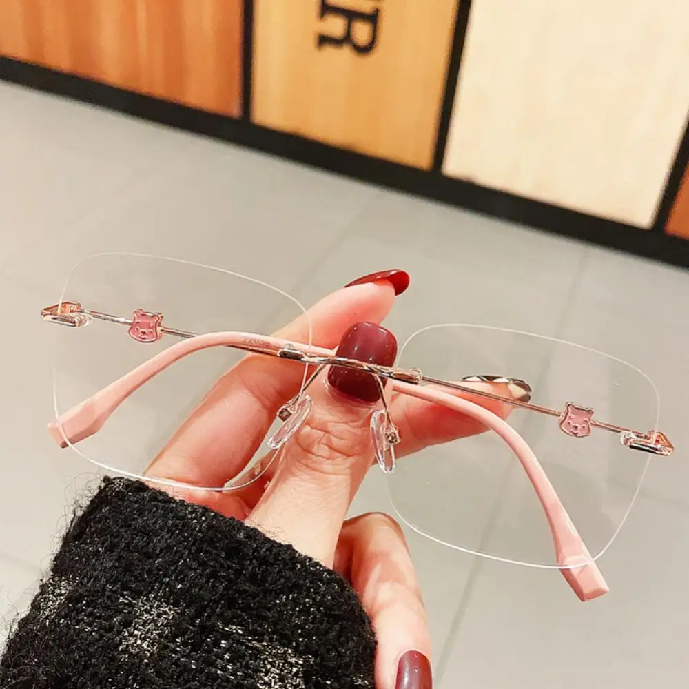 Transparent Anti-bluelight Glasses Bear Cute Anti Blue Light Block Large Frame Computer Screen Radiation Protection Eyewear