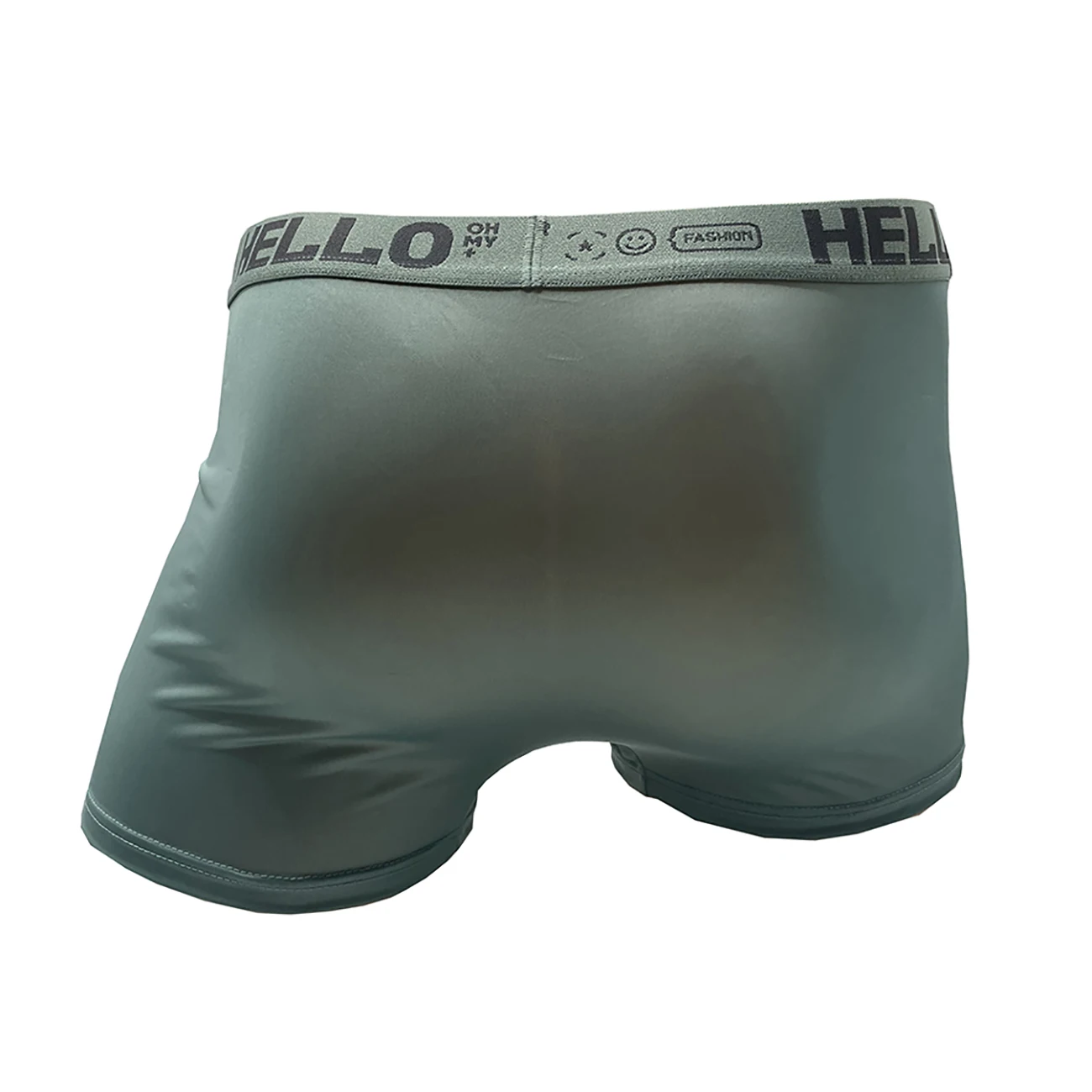 4 Pieces Of Men\'s Black Dark Gray Green Yellow Underwear, Ice Silk High Elasticity Sorts Breathable Fashionable Boxing Shorts