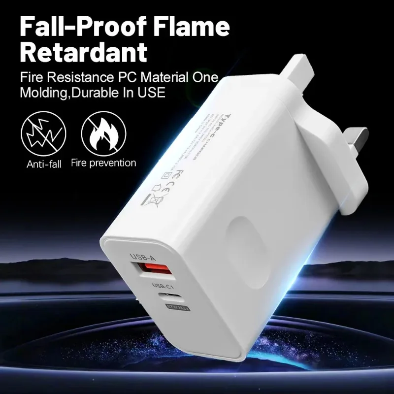 120W Fast Charger USB Type C Super Quick Charging Adapter PD USB Cable Mobile phone Charger For Samsung S25 Huawei Laptop Tablet