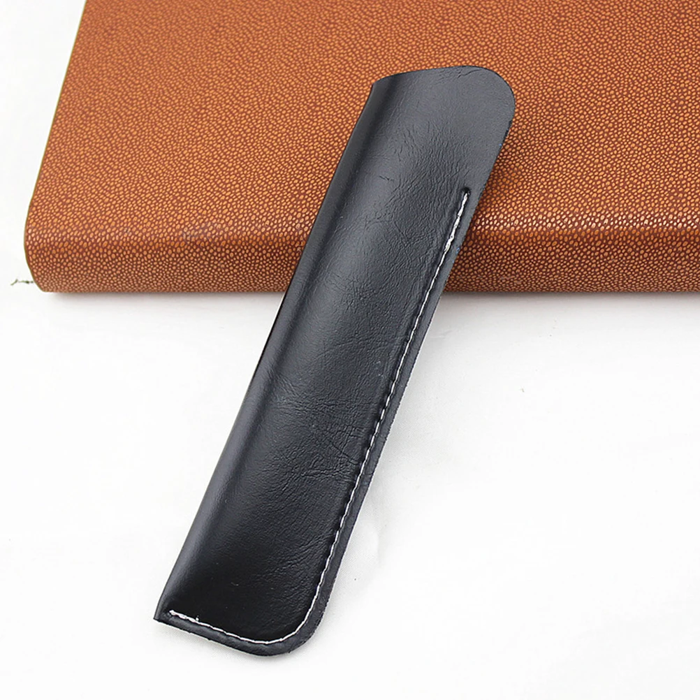 

2 pcs Pen Pouch Soft PU Pencil Case Holder Water Resistant Office School Bag Protector Stylish