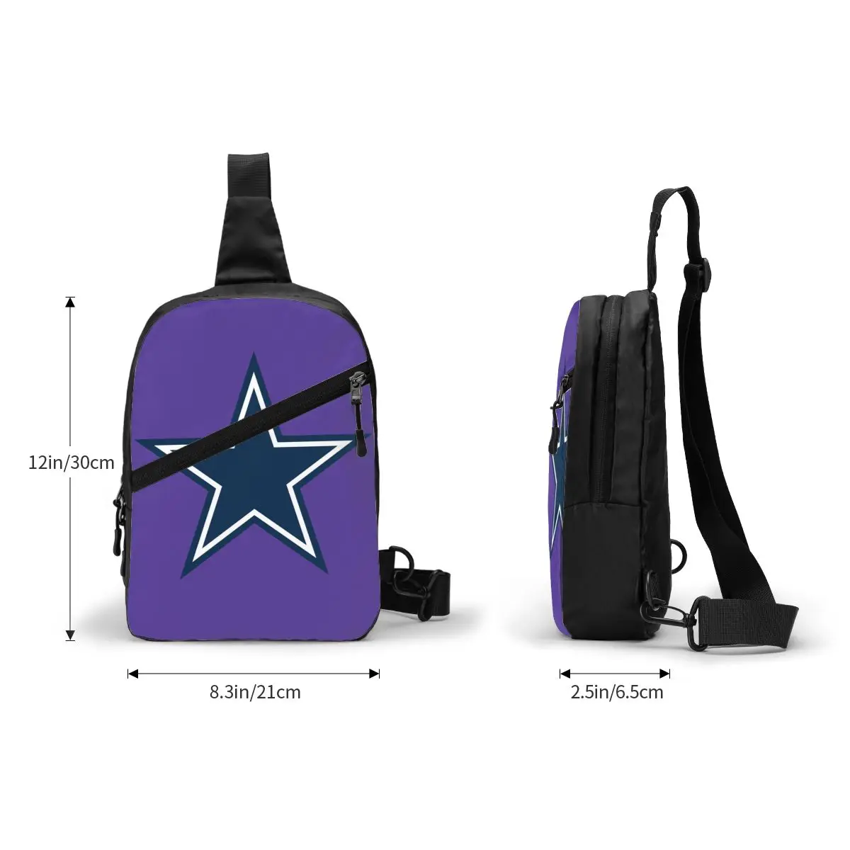 Customized Cowboy Star Sling Bags for Men Cool Shoulder Chest Crossbody Backpack Travel Hiking Daypack