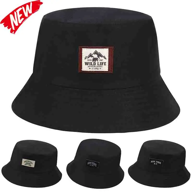 Mężczyźni Kobiety Litera Ikona Bucket Hat Fashion Printing Hip Hop Fisherman Panama Sun Hat Outdoor Street Casual Visor Bucket Cap