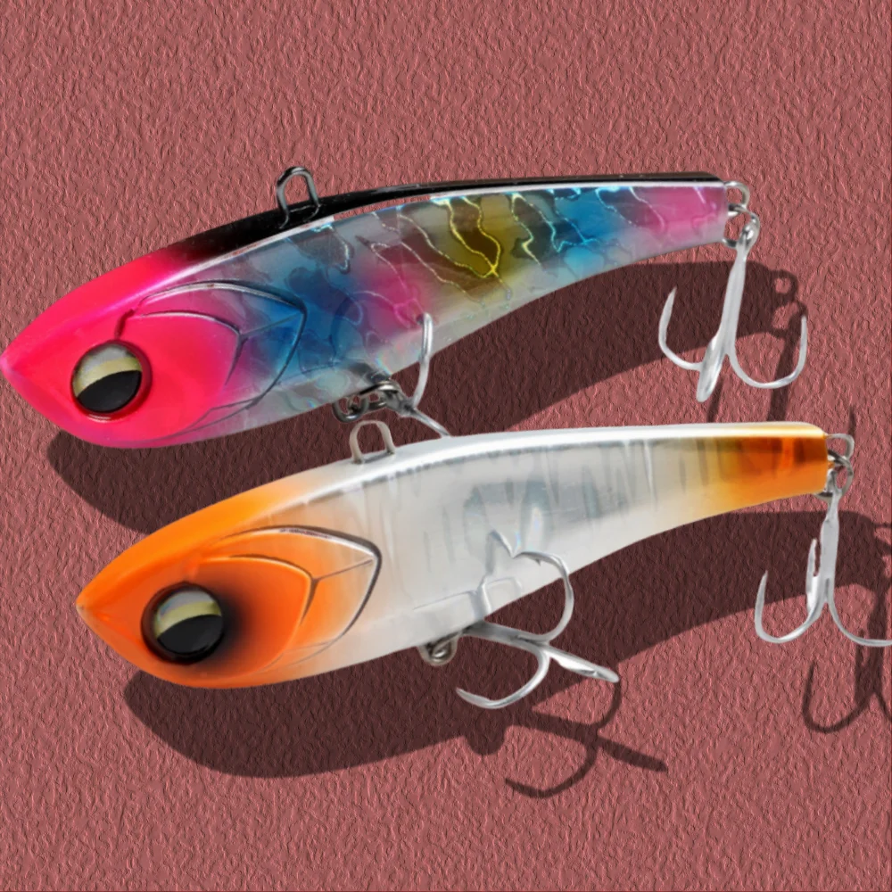 1 Uds VIB vibración hundimiento 68/85mm señuelo de pesca Chata abeja Jumprize Wobbler pesca en hielo Rattlin para pez plano Amberjack de cola amarilla