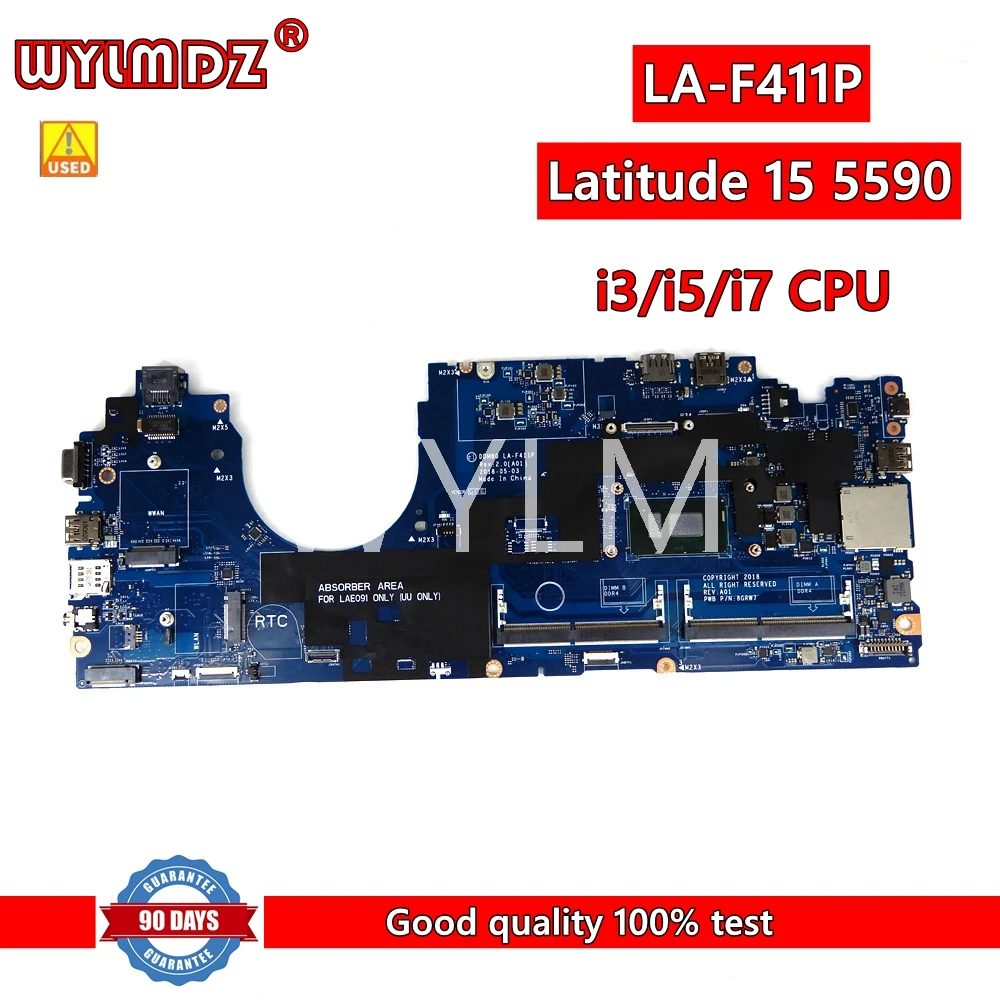 

DDM80 LA-F411P i3/i5/i7 CPU Laptop Motherboard For Dell Latitude 15 5590 E5590 Mainboard CN 0630XH 0GKGF4 0T3DH8 Tested