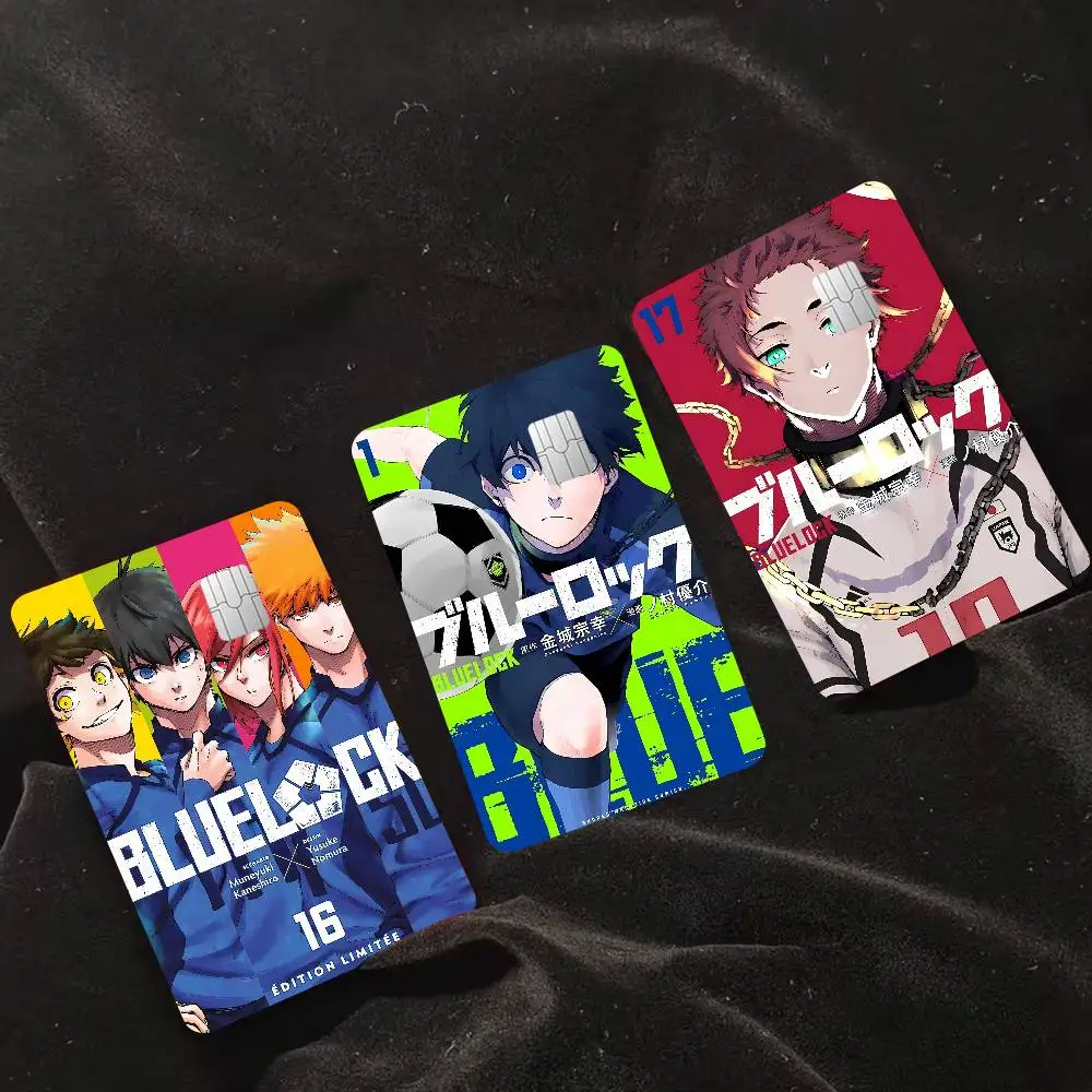 Japan Anime B-Blue L-Lock 2024 Anime Cartoon Skin Stickers Film Tape Case for Big Credit Debit Card Front Side