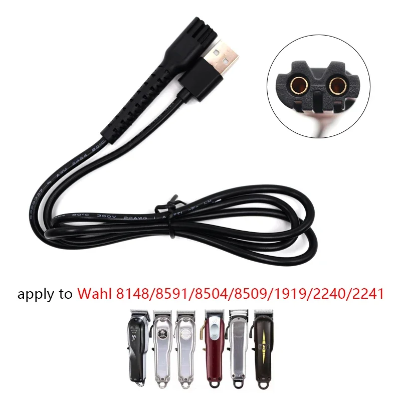 USB Charging Cable For Wahl 8148/8591/8504/8509/1919/2240/2241 Power Cord 1M Length Professional Hair Clipper Accessories