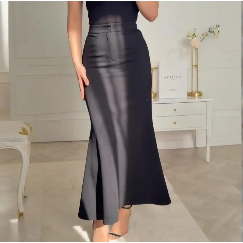 

Летняя мода 2024, новая длинная юбка, универсальная юбка «рыбий хвост», темпераментная женская одежда