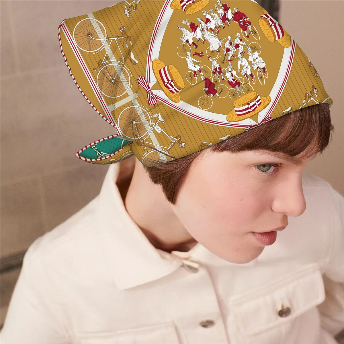 

Элитный дизайнерский двусторонний шарф-бандана для женщин, квадратный, из шелкового твила с ручной подгибкой краев, женские платки на голову 53*53 см