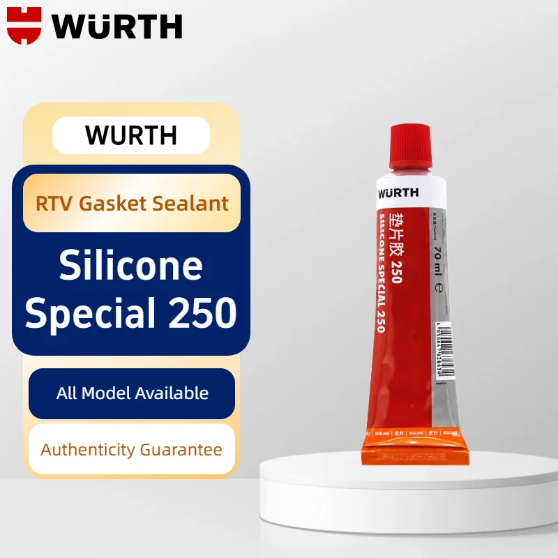 Silicone Original Wurth Special 250 Vermelho 70ml RTV, Selante para Juntas de Alta Temperatura, para Cárter de Motor e Tampa de Válvulas