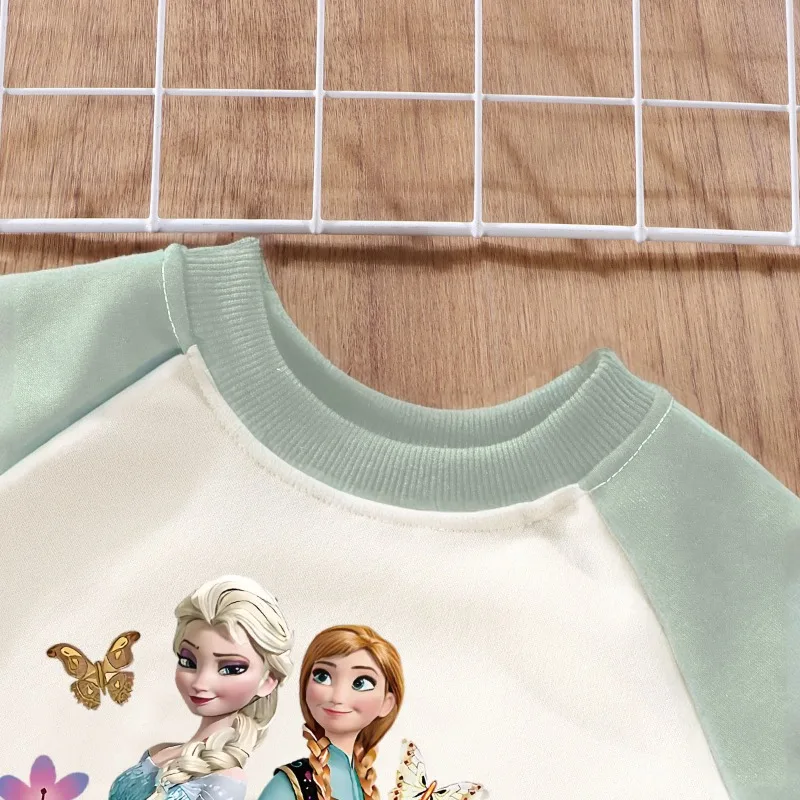 ديزني ميني المطبوعة الفتيات بلوزات غير رسمية مجموعات الاطفال س الرقبة هوديس وبنطلون طويل 2 قطعة مجموعة الأطفال رياضية جديد #6