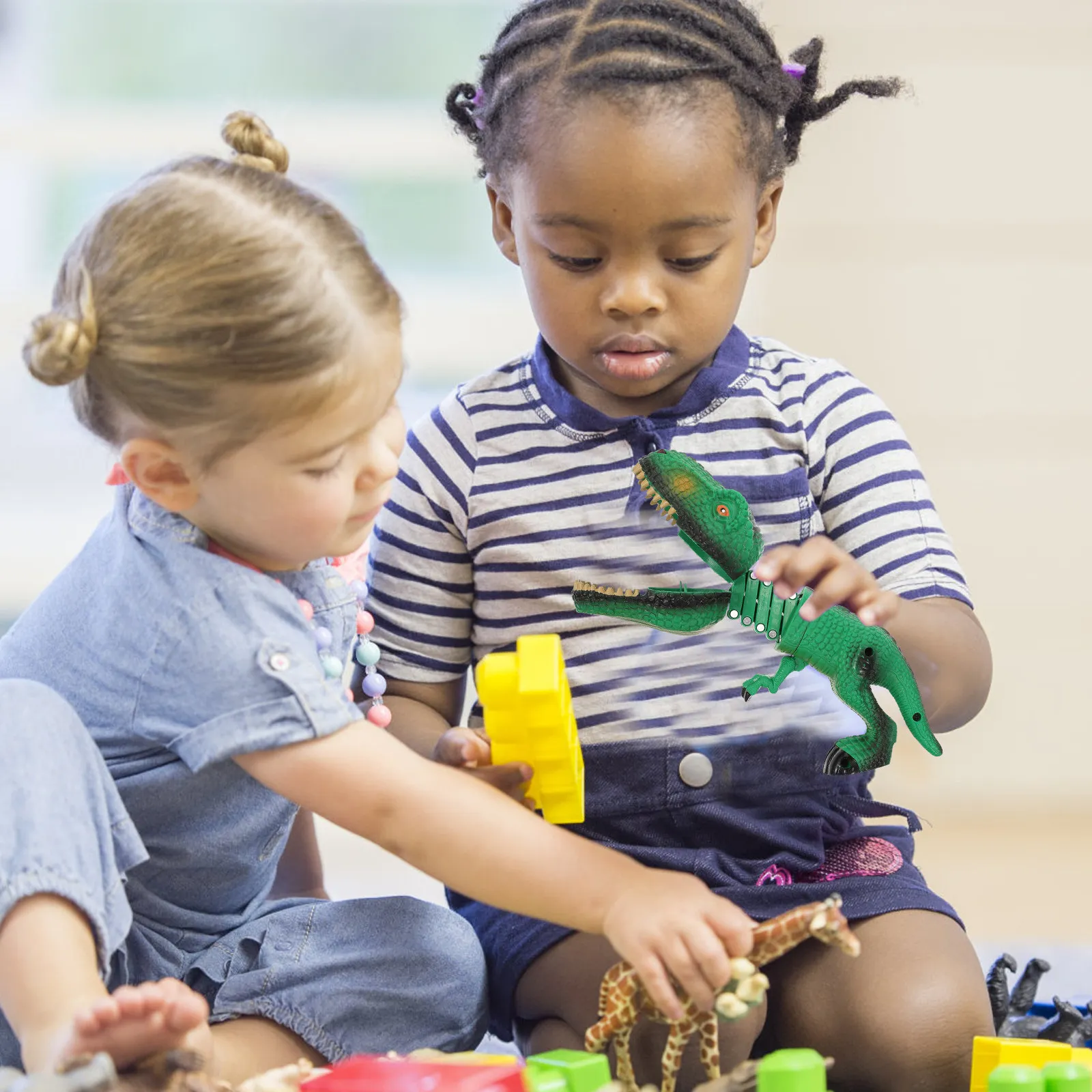 

Cartoon Animal Telescopic Spring Manipulator Clip Plastic Funny Finger Biting Plaything for Children Social Skills Development