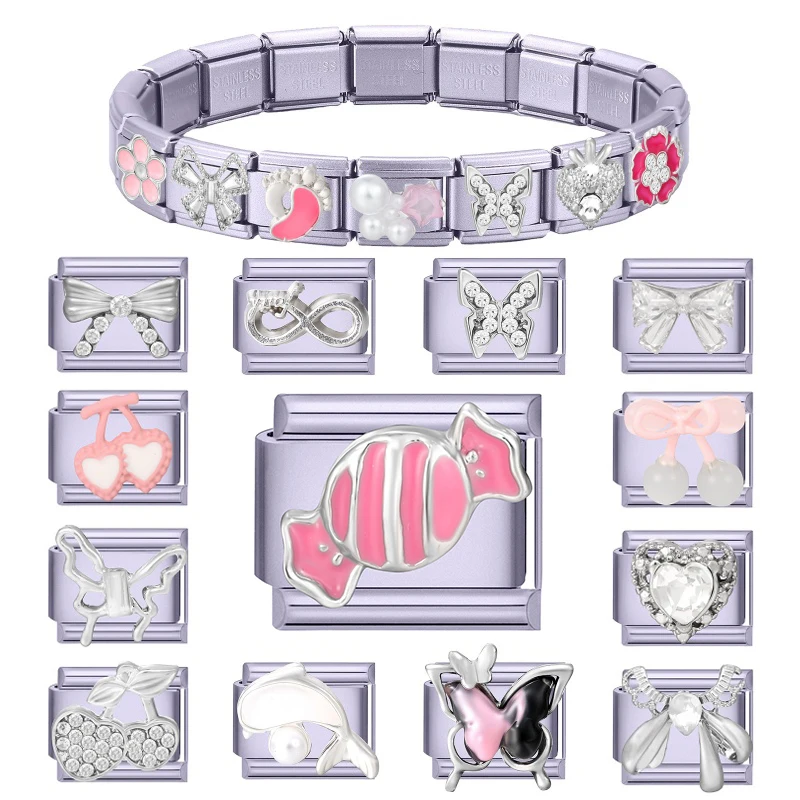 Новый-итальянский-браслет-подвеска-с-цирконием-рельефный-вишневый-бант-эластичная-цепочка-подходит-для-браслета-9-мм-diy-Изготовление-женских-ювелирных-изделий-аксессуаров-подарков