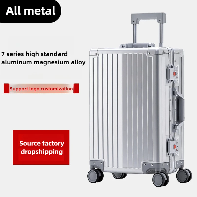 All aluminum magnesium alloy luggage, aluminum frame suitcase, luggage rack, password travel box, hand-held luggage