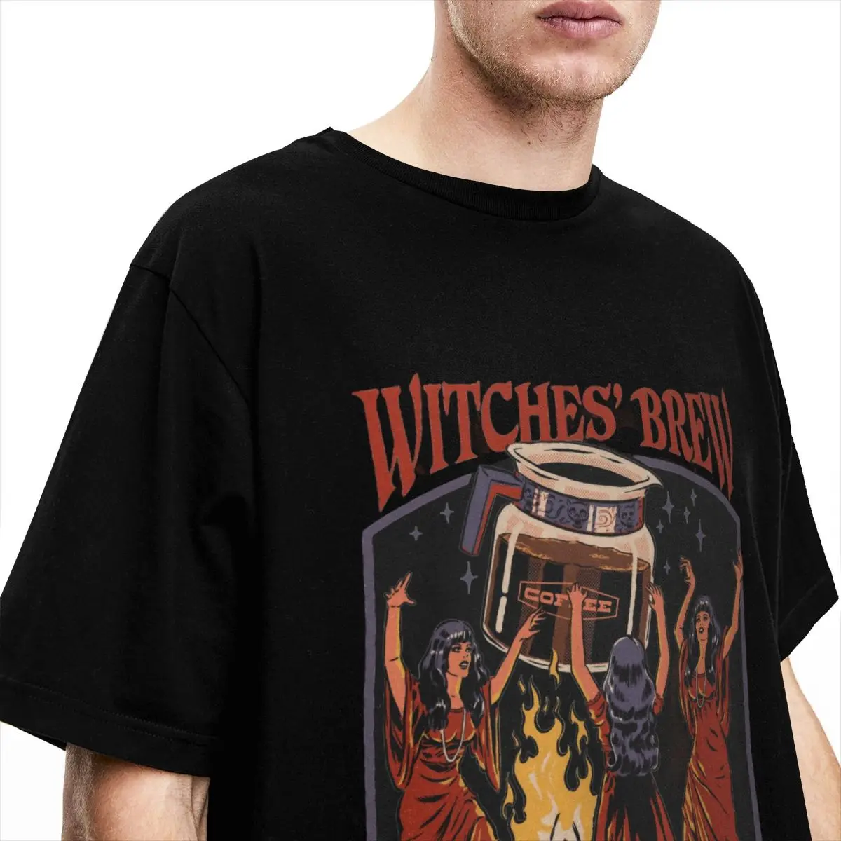 Barista Coffee Cooking Witches Brew Shirt Men Women\'s Pure Cotton Round Neck Dark Arts Tee Shirt Short Sleeve Tops Plus Size