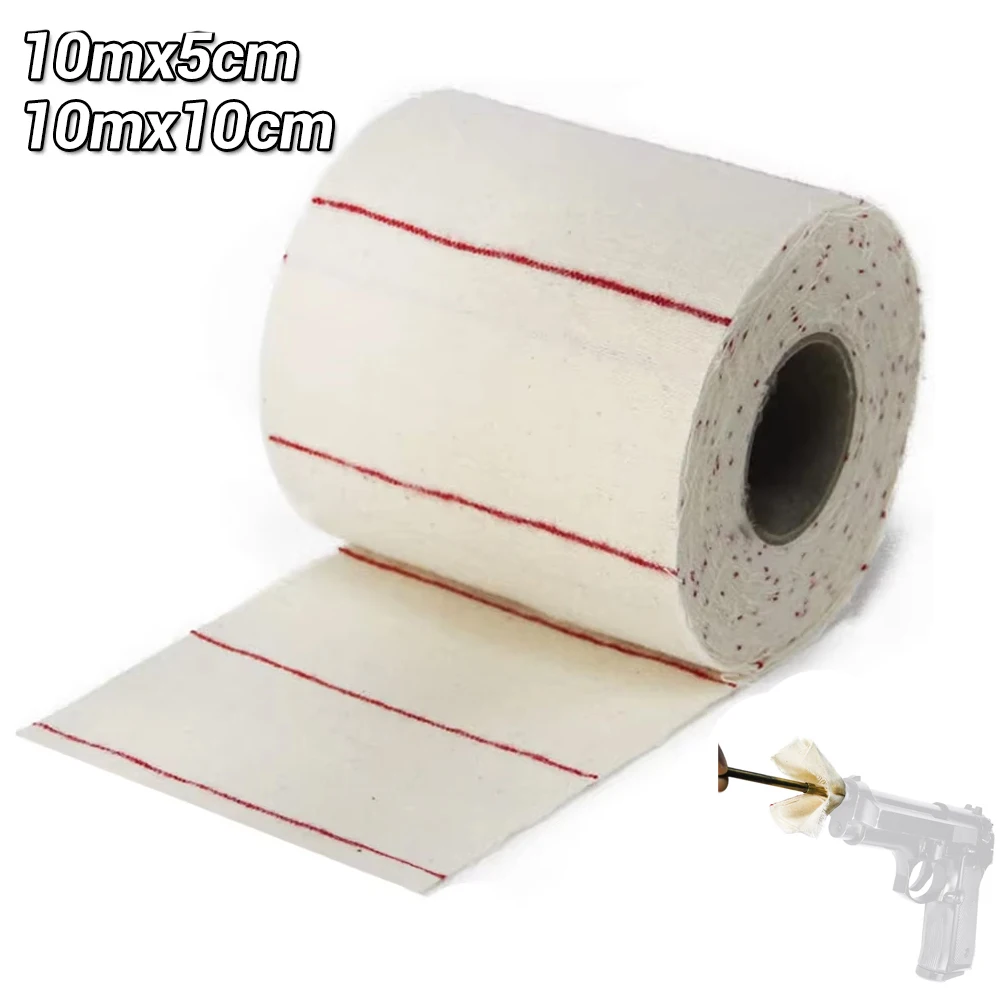 10M Length Gun Cleaning Patches 5cm/10cm Width Strong Clothss Absorbent Patches DIY Cut to Size Cleaning Cloth for Rifle Pistols