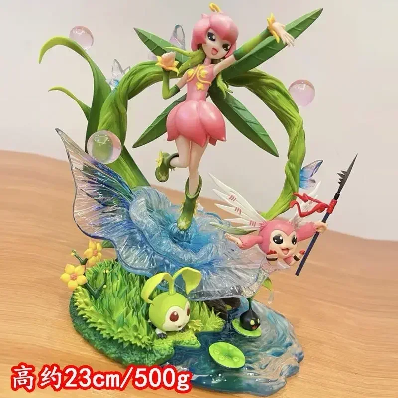 New 23cm Digimon Figure Lillymon Picklemon Anime Figurine Tanemon Nyokimon Custom Model Collection Decoration Birthday Girl Gift