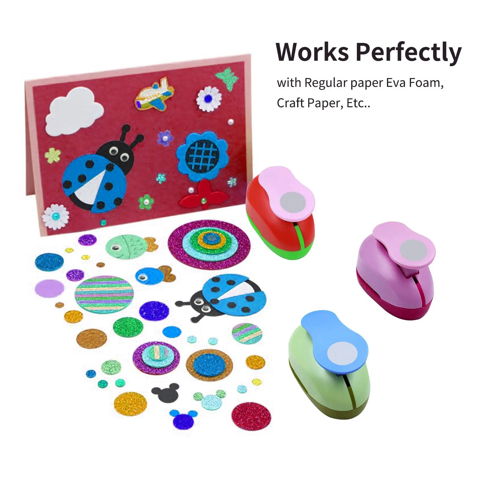 9/16/25/38/50/75mm Circle Punch  DIY Embossing Punches Scrapbooking Machine Paper Cutting Hole Punch Rounder Cutter Random Color