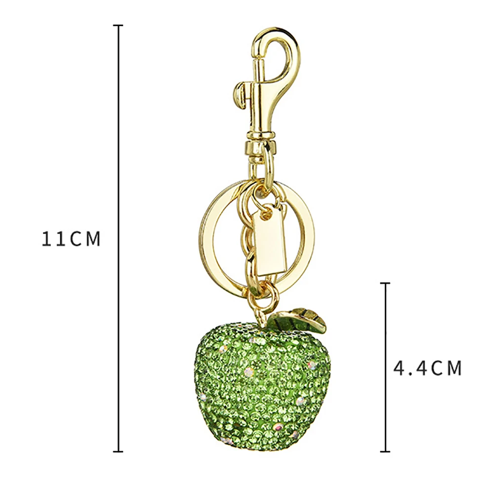 5pcs Keychain Retro Alloy Fruit Shaped Zircon Pendants For Bag Charm
