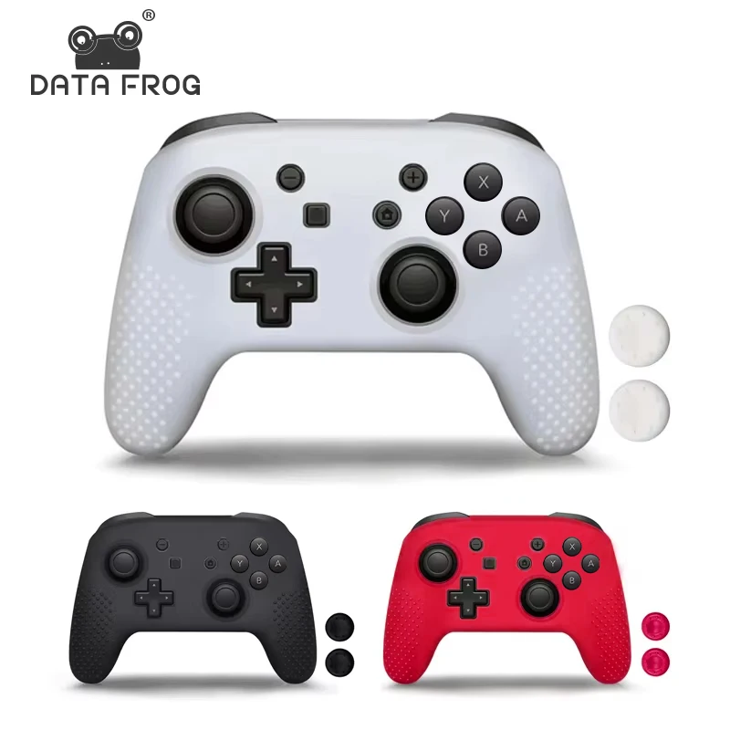 Data sapo capa de silicone macia antiderrapante para switch pro controlador gamepad capa de pele de borracha joystick apertos tampas para switch pro