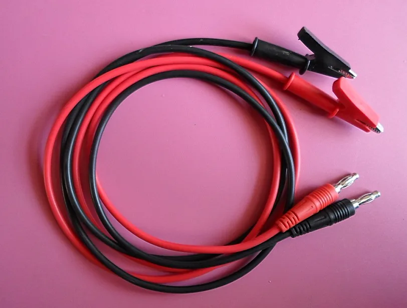 4mm Pure Copper Banana Head Turn Copper Clip Maintenance Test Power Cord Instrument Line 15A Red and Black Pair