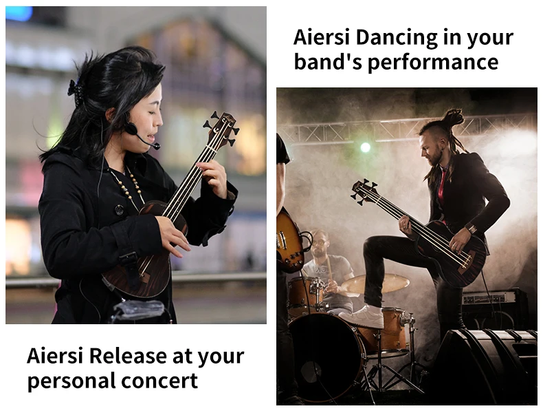 المصنع الصيني Aiersi العلامة التجارية سعر الجملة جافا الأبنوس 30 بوصة الكهربائية باس القيثارة الغيتار الصوتية مع حقيبة جيتار نوعية جيدة
