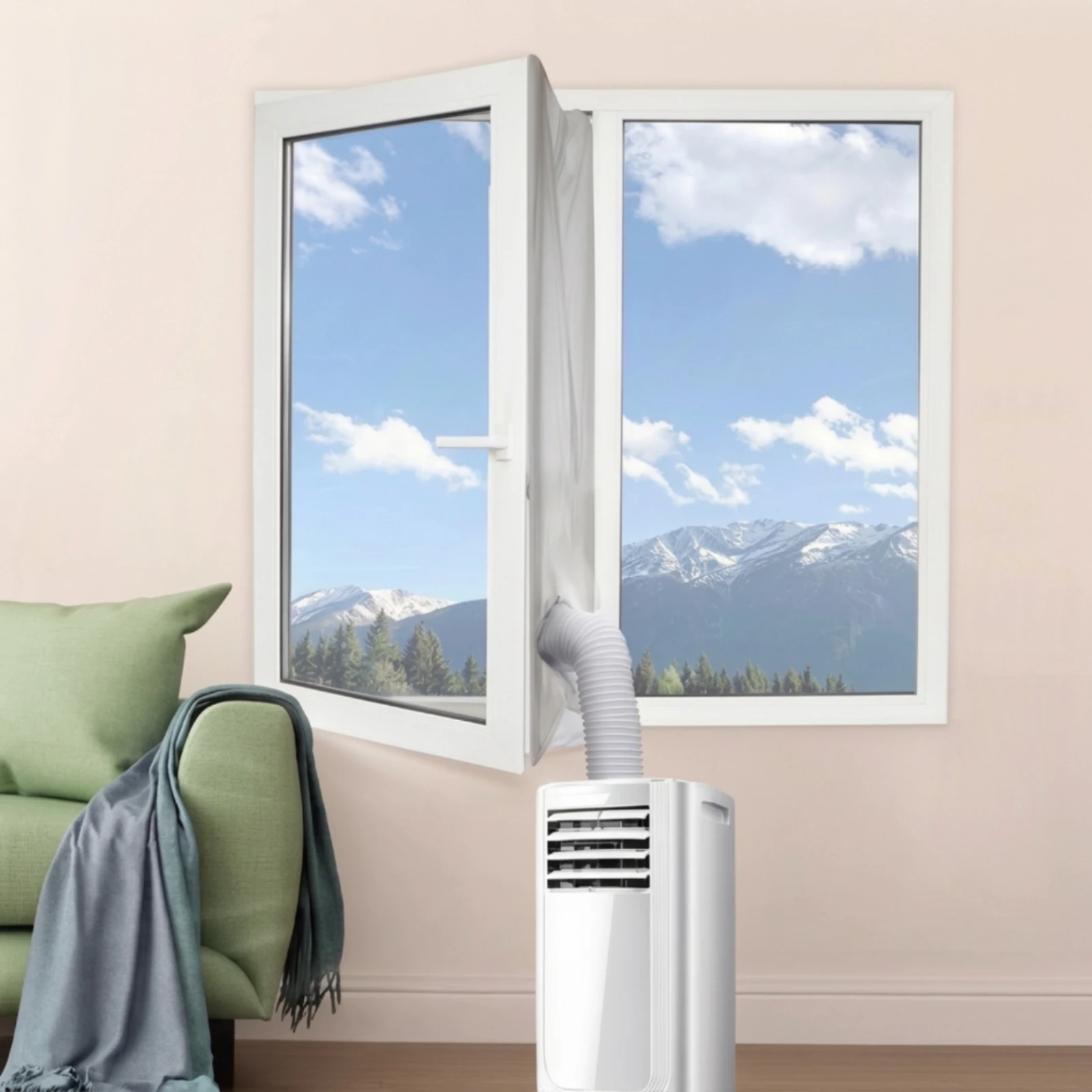 Portable Air Conditioning Window Seal Kit with Hose Ports Insulated Portable Air Conditioner Window Seal Kit Flexible