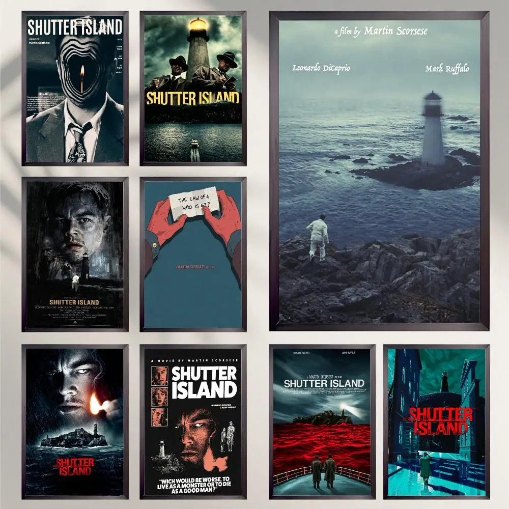 movie Shutter Island Poster Poster HD Self-Adhesive Art Print Waterproof Wall Decor for Bedroom Living Room Decor Gift