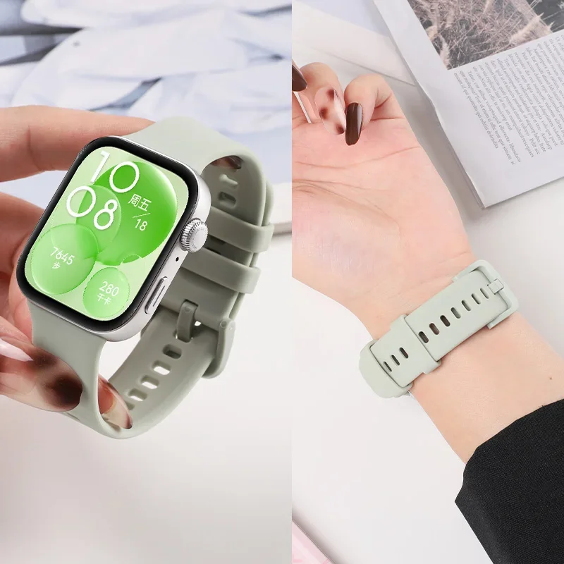 حزام ساعة رياضي لساعة Huawei Watch FIT 4/4pro/3 حزام ساعة ذكية من السيليكون الرسمي 1:1 correa لساعة Huawei Watch fit 3/4 4pro Band