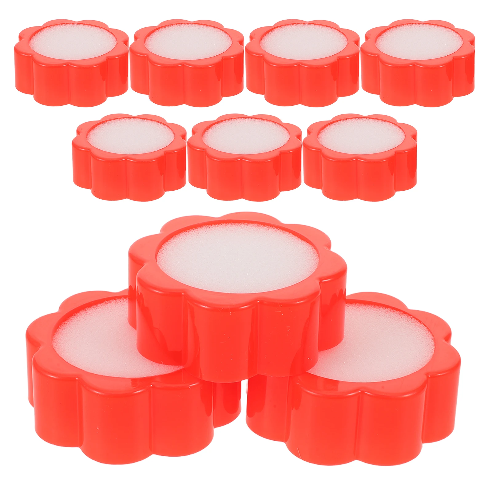 10pcs Pointing Assistant For Counting Money Flower Shape Sponge Finger Wet Moistener Pad Desktop Cashier Tool Paper Sorting Aid