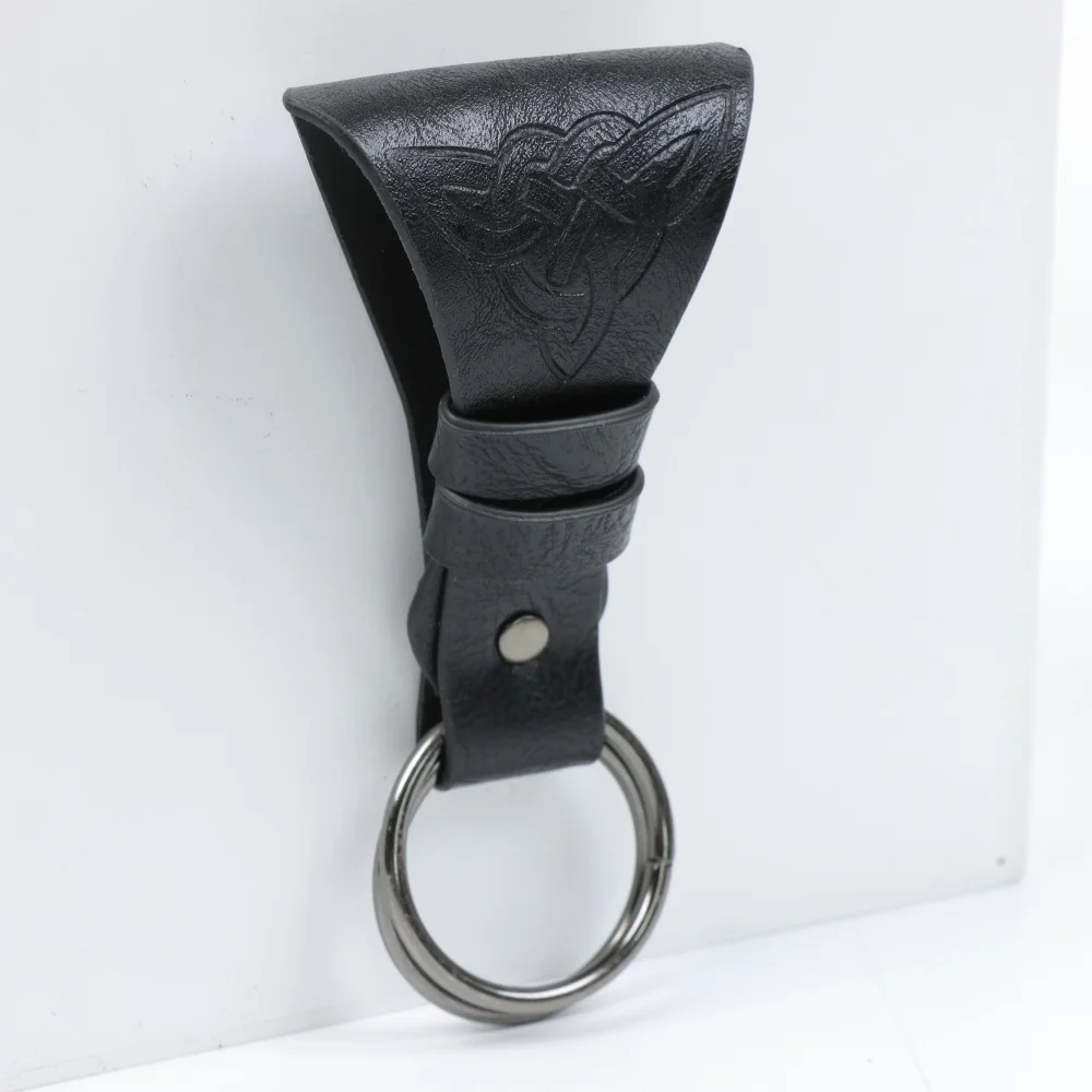 Medieval PU Leather Skirt Hike Vintage Celtic Double Ring Skirt Lifter Belt Accessory Viking Witch Renaissance LARP Fantasy Hall view 6