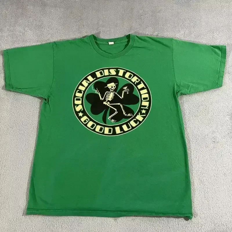 Social Distortion band Good Luck Green T Shirt Size S 5XL