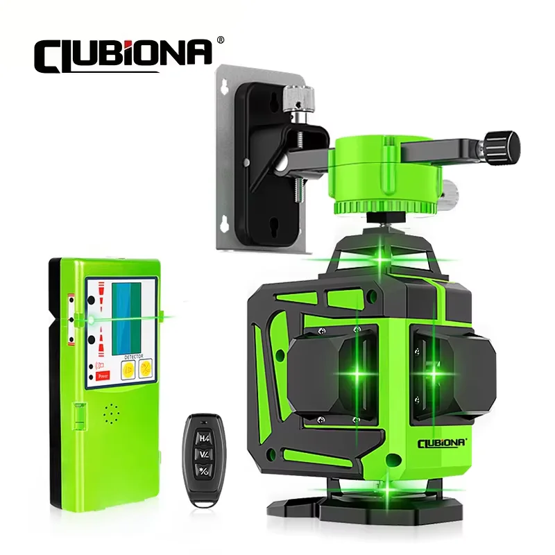 Clubiona 16/12 خطوط مستوى الليزر الخط الأخضر التسوية الذاتية 360 أفقي وعمودي سوبر قوية مستوى الليزر شعاع أخضر