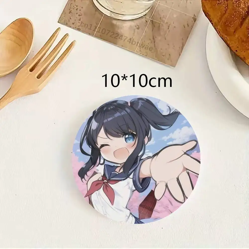 Yandere Simulator Ayano Aishi Elegant Wooden Coaster Handcrafted Wood Grain - Perfect for Coffee, Tea, Home, Bar Decor