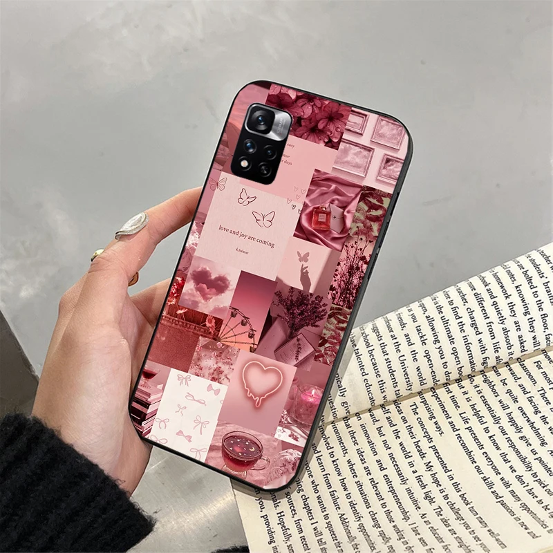 

pink aesthetic Silicone Phone Case For Xiaomi Redmi note 15 14 13 12 11 10 Pro 14S 12S 10S Redmi A5 15C 13C 10C 14C