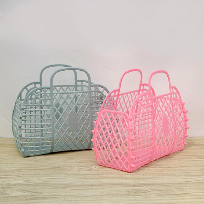 Detachable Shower Basket Plastic Bath Basket Bathroom Hollow Wash Storage Basket Shopping Basket Home Storage Organization