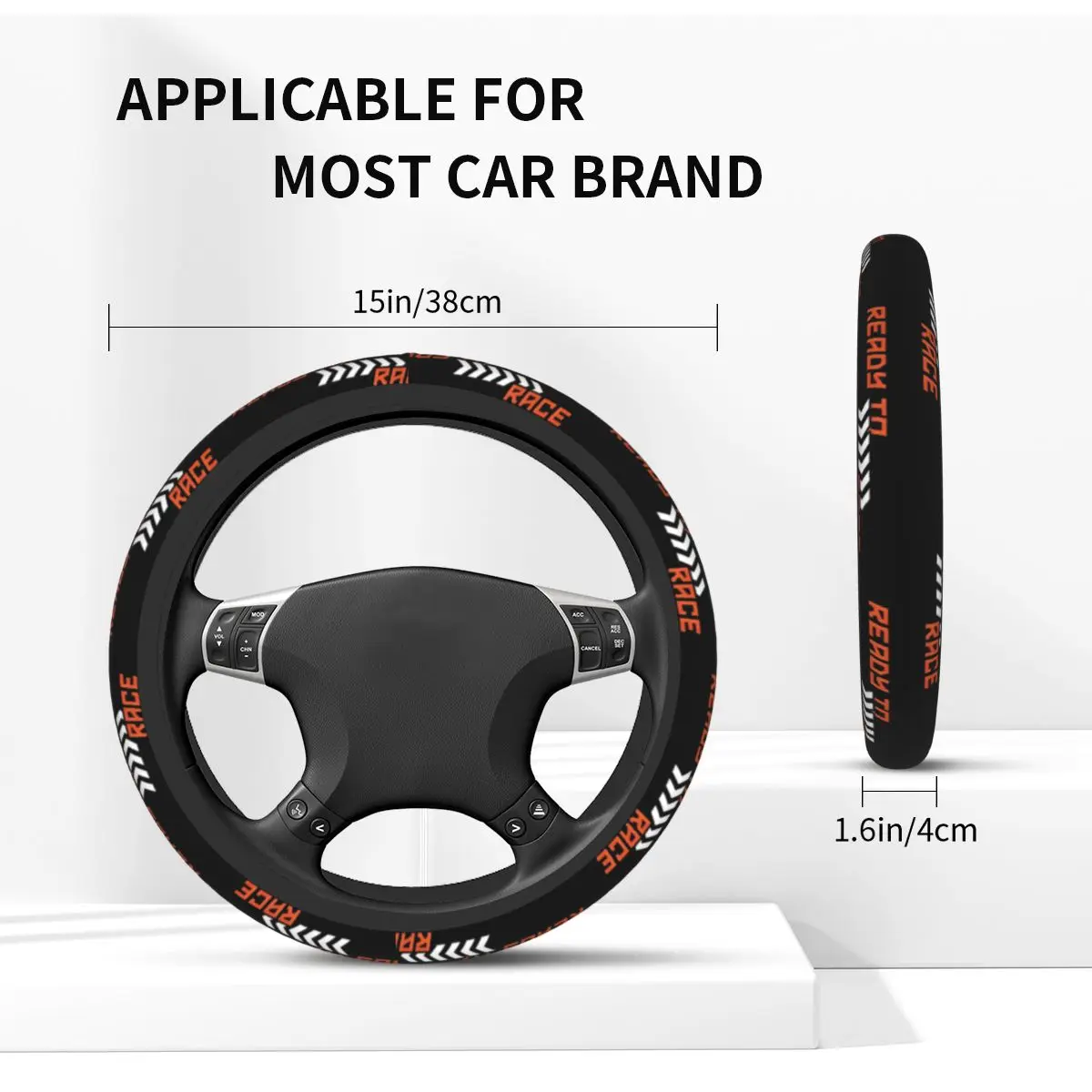 Ready To Race Universal Steering Wheel Cover Fit for SUV Anti-Slip Car Steering Wheel Protector 15 Inch 37-38cm Auto Accessories view 5