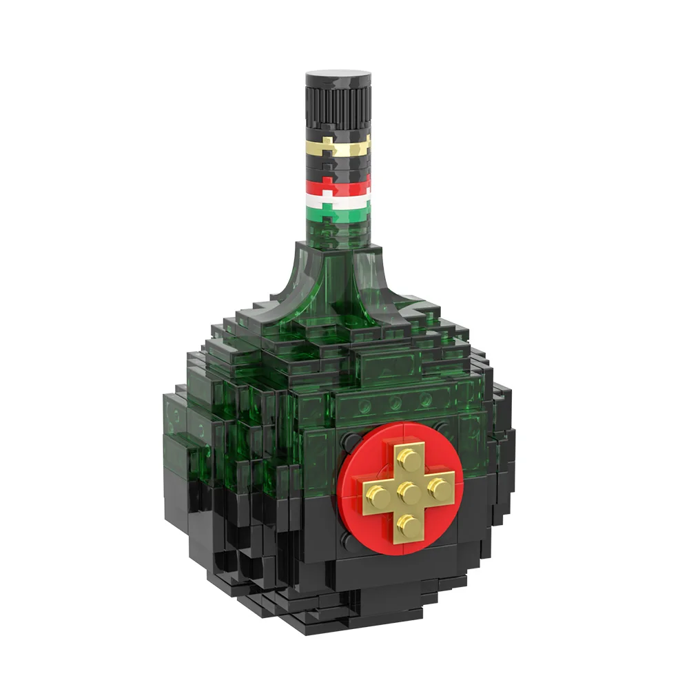 MOC UNICUMS الإبداع زجاجة النبيذ الأخضر اللبنات نموذج ثقافة البيرة جمع الطوب لتقوم بها بنفسك تجميعها لعبة الأطفال هدية