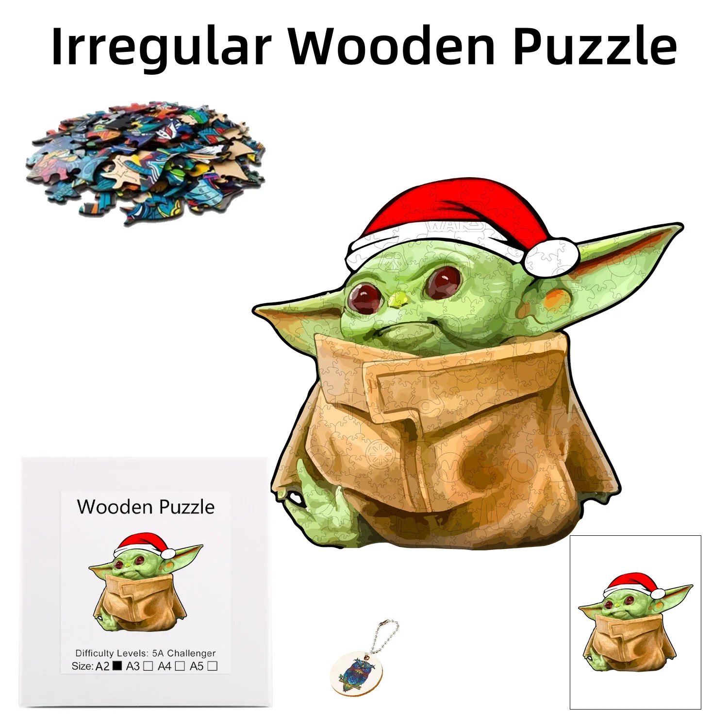 

Disney Alien Glogu Wearing A Christmas Hat Jigsaw Wooden Puzzle Is The Best Christmas Gift For Children Family And Friends