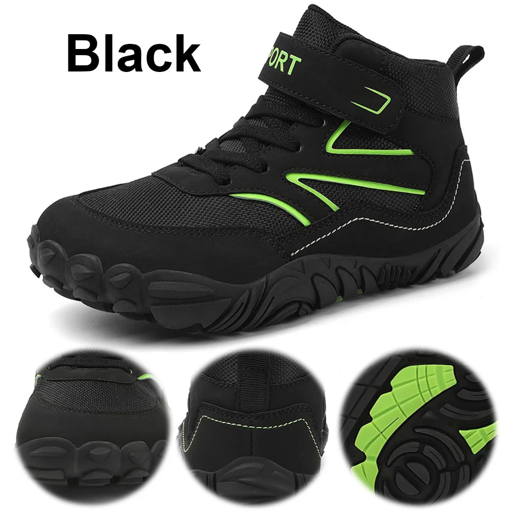 Kids Hiking Boots Trekking Shoes Waterproof Anti Collision Athletic Shoes Non-Slip High Top Walking Shoes for Outdoor Adventure